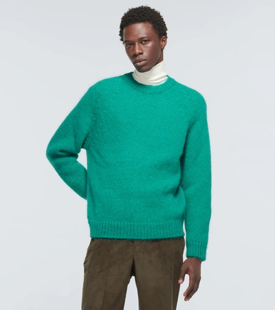 Shop Erdem Noel Mohair Wool-blend Sweater In Green