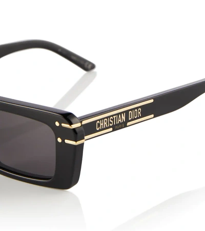 Dior Signature Rectangular Acetate Sunglasses In Black/smoke