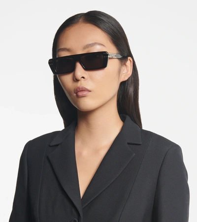 Dior Signature Rectangular Acetate Sunglasses In Black/smoke
