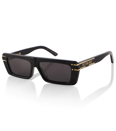 Dior Signature Rectangular Acetate Sunglasses In Black/smoke