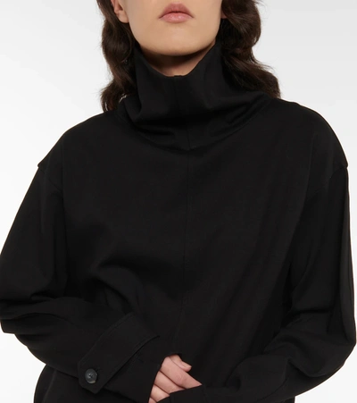Shop Victoria Beckham Ponti Jersey Turtleneck Sweater In Black