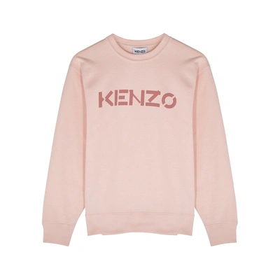 Shop Kenzo Light Pink Logo Cotton Sweatshirt
