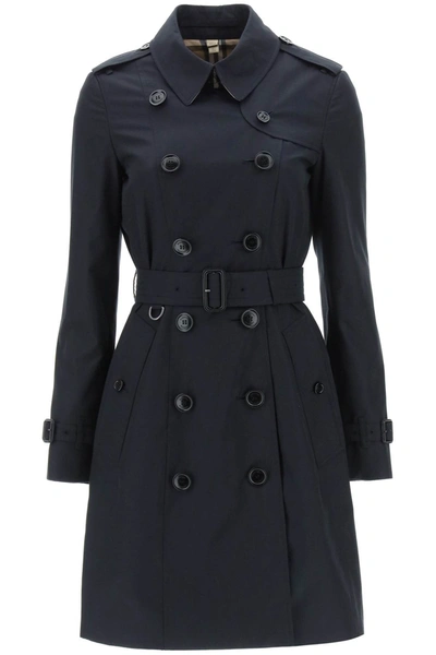 Shop Burberry Tied Waist Chelsea Heritage Trench Coat In Blue