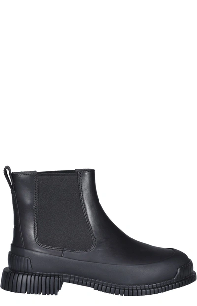 Shop Camper Pix Round Toe Ankle Boots In Black