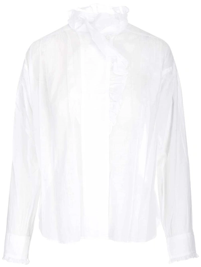 Shop Isabel Marant Étoile Pamias Mockneck Shirt In White