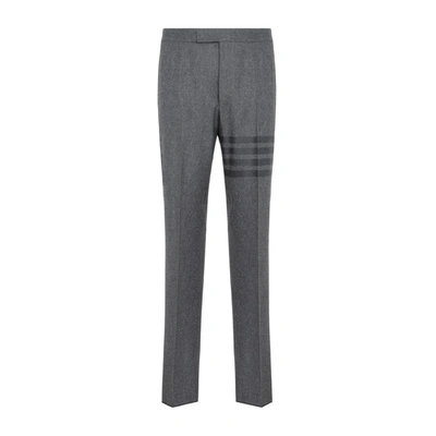 Shop Thom Browne 4 Bar Rolled Hem Trousers In Grey