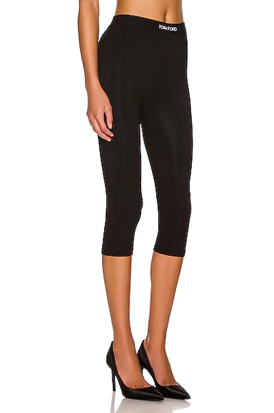 Shop Tom Ford Signature Cropped Yoga Pant In Black