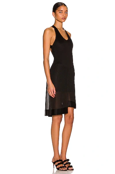 Alaïa Edition 1986 Asymmetric Shiny Mesh Dress In Noir