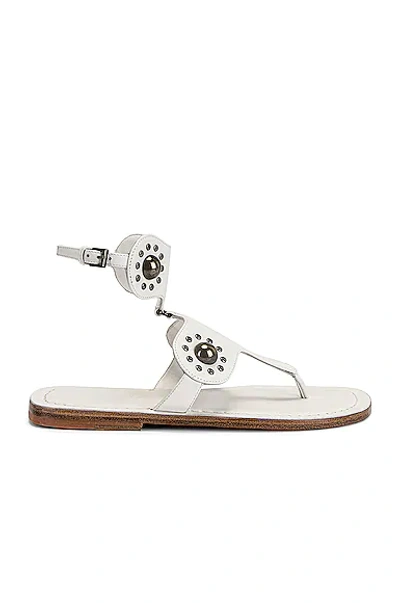 Alaïa Edition 2007 Studded Calfskin Sandals In Blanc Craie
