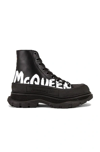 Shop Alexander Mcqueen Hiking Boot In Black & White