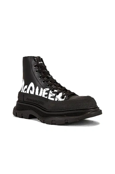 Shop Alexander Mcqueen Hiking Boot In Black & White