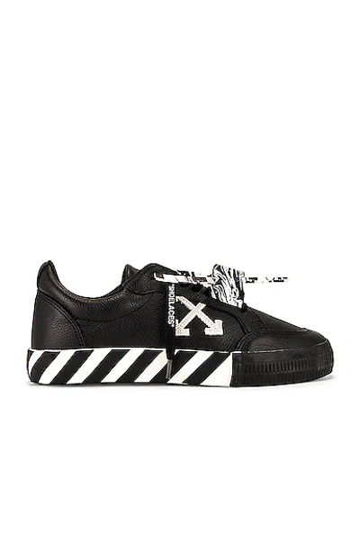Shop Off-white Low Vulcanized Calf Leather Sneaker In Black & White