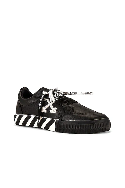 Shop Off-white Low Vulcanized Calf Leather Sneaker In Black & White