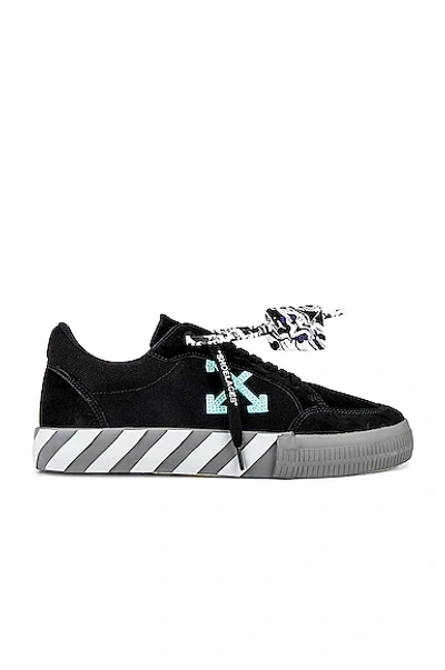 Shop Off-white Low Vulcanized Canvas/suede Sneaker In Black & Turquoise