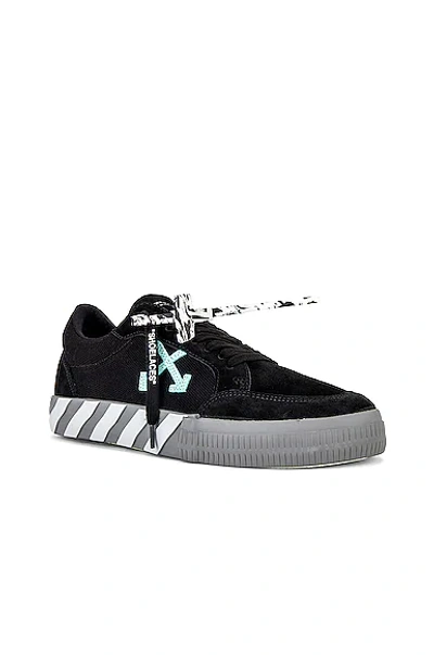 Shop Off-white Low Vulcanized Canvas/suede Sneaker In Black & Turquoise