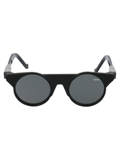 Shop Vava Eyewear Sunglasses In Black Silver Lex Hinges Black Lenses Euro