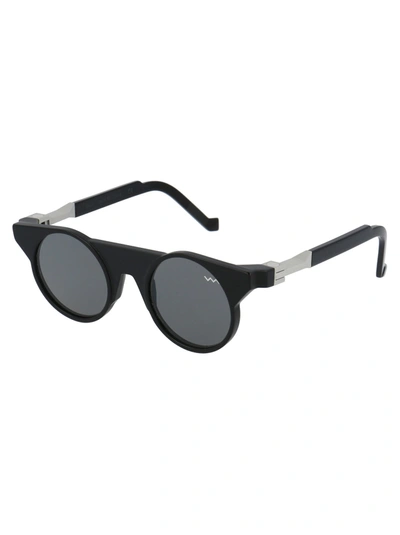 Shop Vava Eyewear Sunglasses In Black Silver Lex Hinges Black Lenses Euro