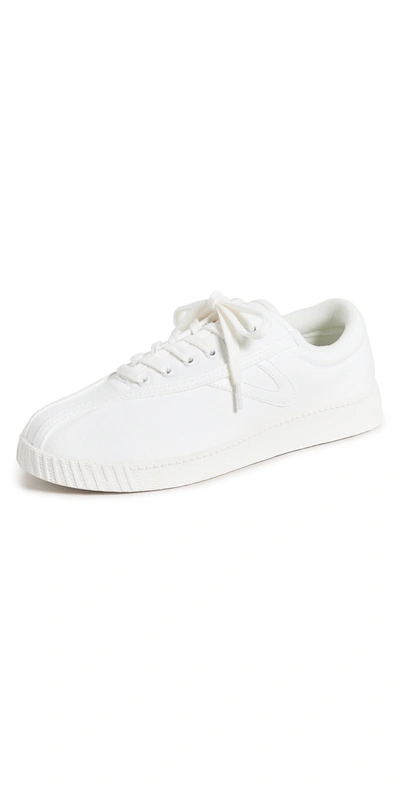 Tretorn Nylite Womens Faux Leather Lace-up Casual And Fashion Sneakers In White/white