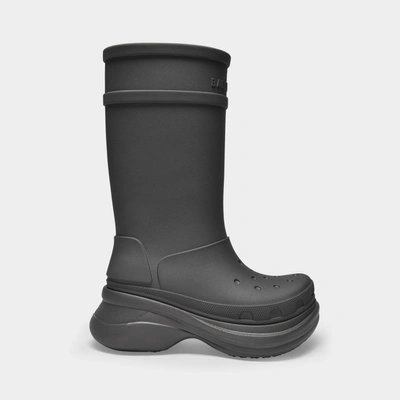 Balenciaga Grey Crocs Edition Rubber Boots In Grey