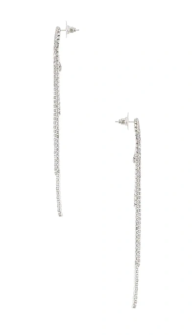 Shop Amber Sceats Diamond Dangle Earring In Metallic Silver