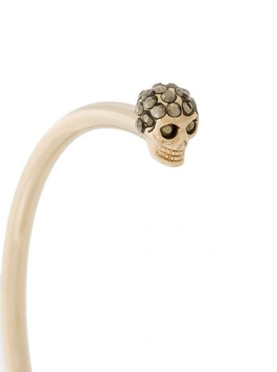 Shop Alexander Mcqueen Skull Brass Bracelet In Metallic