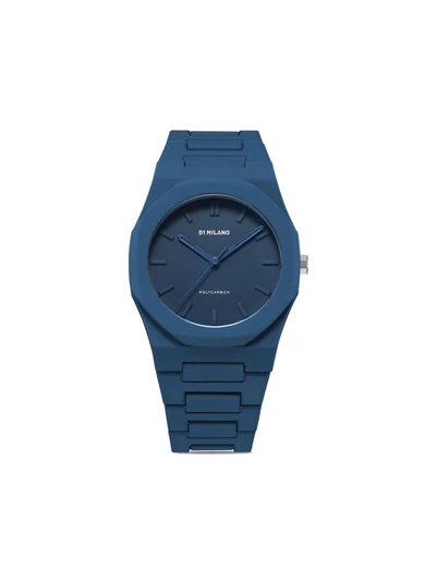 Shop D1 Milano Polycarbon Navy Blue 40.5mm In Blau