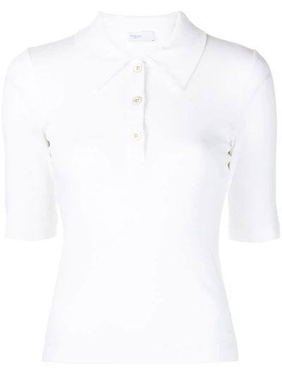 Shop Rosetta Getty Short-sleeve Cotton Polo Shirt In White