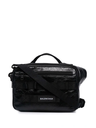 Shop Balenciaga Army Pouch Shoulder Bag In Black