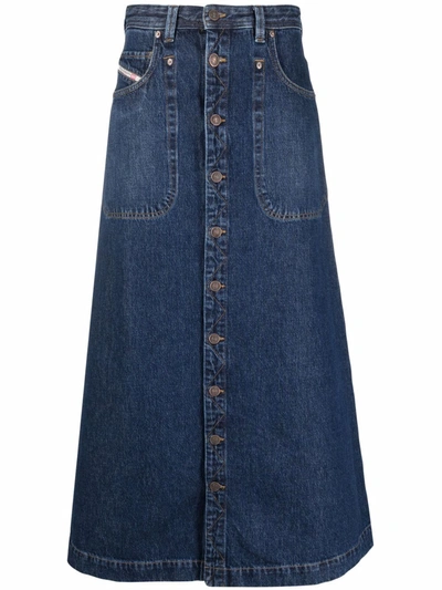 Diesel High-waisted Denim Skirt In Blu | ModeSens