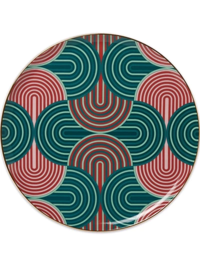 Shop La Doublej Graphic-print Serving Platter In Green