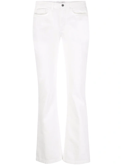 Shop Alberta Ferretti Slim Fit Trousers In White