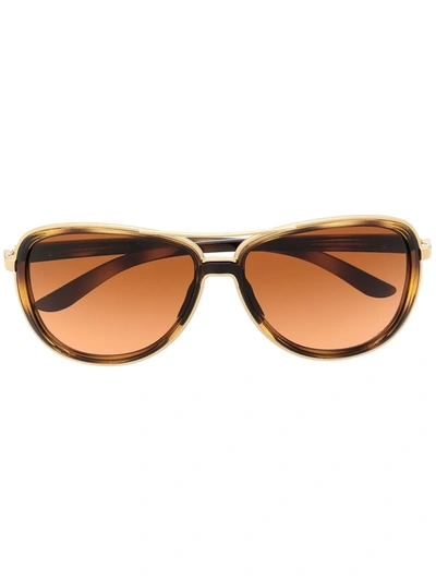 Shop Oakley Split Time Pilot-frame Sunglasses In Gold
