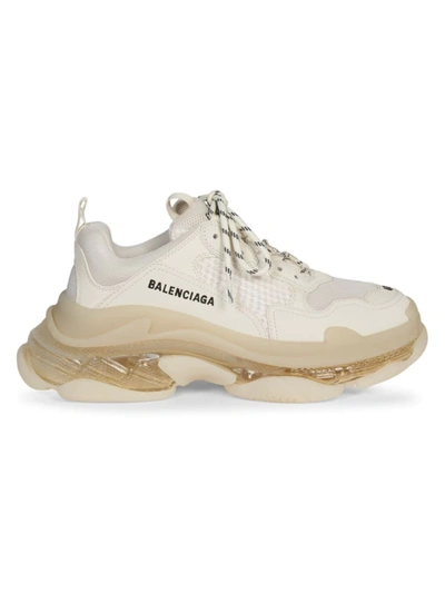 Balenciaga Off-white Clear Sole Triple S Sneakers In Light Beige | ModeSens