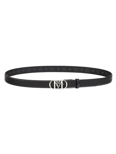 Shop Mcm Women's Mode Mena Reversible Belt In Black
