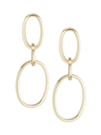 Shop Saks Fifth Avenue 14k Yellow Gold Oval Double-drop Earrings