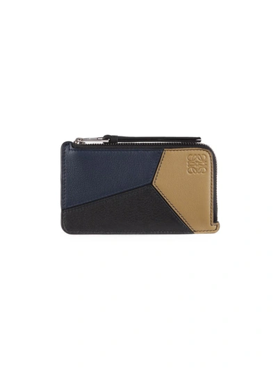 Shop Loewe Puzzle Coin Cardholder Wallet In Dark Toffee