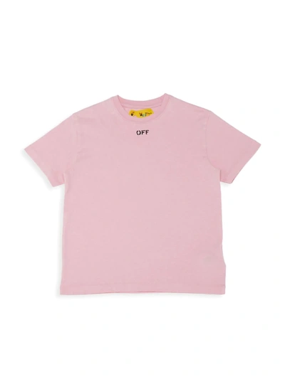 Shop Off-white Little Girl's & Girl's Off Stamp Logo T-shirt In Pink