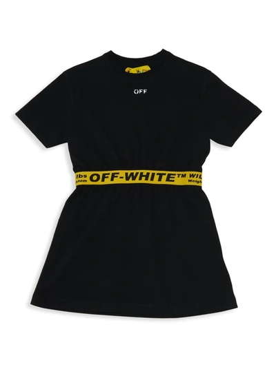 Shop Off-white Little Girl's & Girl's Logo-stripe T-shirt Dress In Black White