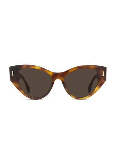 Shop Fendi First 55mm Cat-eye Sunglasses In Havana