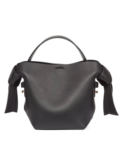 Shop Acne Studios Women's Mini Musubi Leather Shoulder Bag In Black