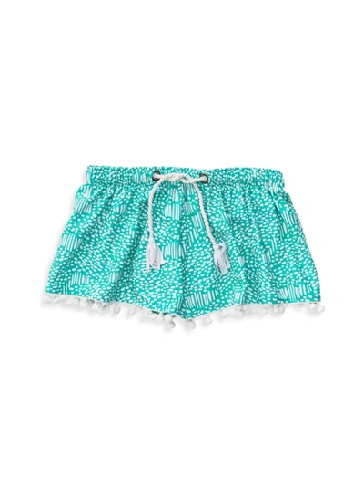 Shop Snapper Rock Little Girl's & Girl's Spearmint Spot Swim Shorts In Mint