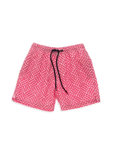 Shop Snapper Rock Little Boy's & Boy's Nautical Knots Volley Board Shorts In Red