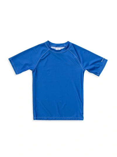 Shop Snapper Rock Little Boy's & Boy's Penguin Short-sleeve Rash Top In Blue