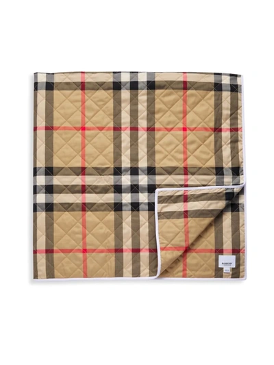 Shop Burberry Teri Checkered Blanket In Beige