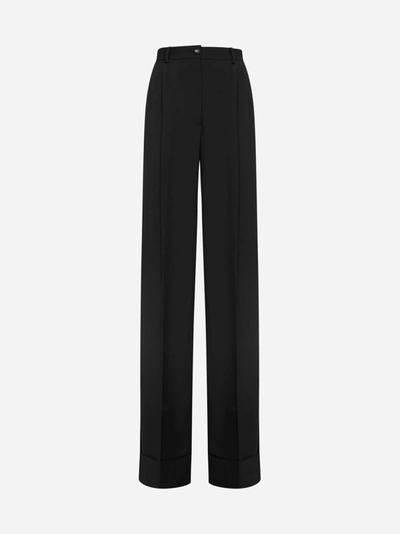 Shop Dolce & Gabbana High-waist Wool Trousers