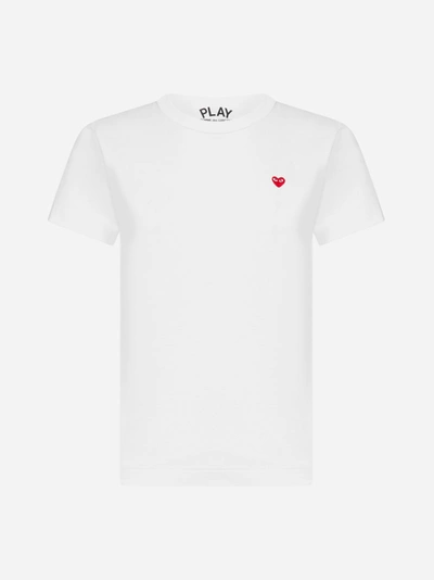 Shop Comme Des Garçons Play Logo-patch Cotton T-shirt