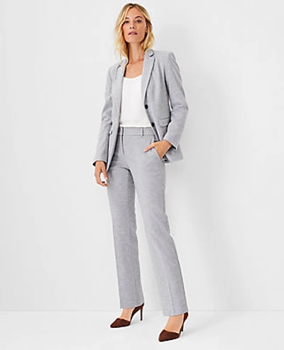 Shop Ann Taylor The Petite Straight Pant In Herringbone In Black Multi