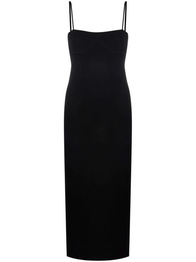 Shop Nanushka Underwired Knitted Maxi Dress In Black