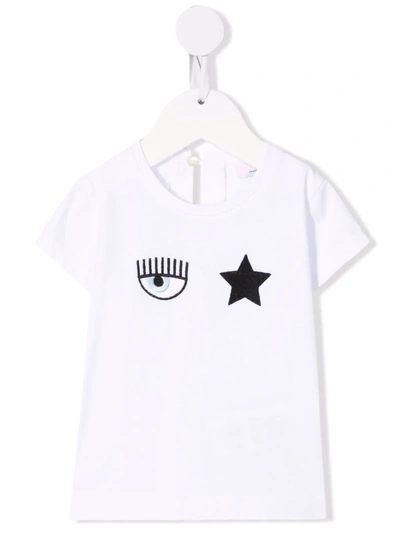 Chiara Ferragni White New Born T-shirt With Print In White