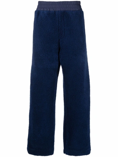 Fendi Fleece Straight-leg Track Pants In Blue